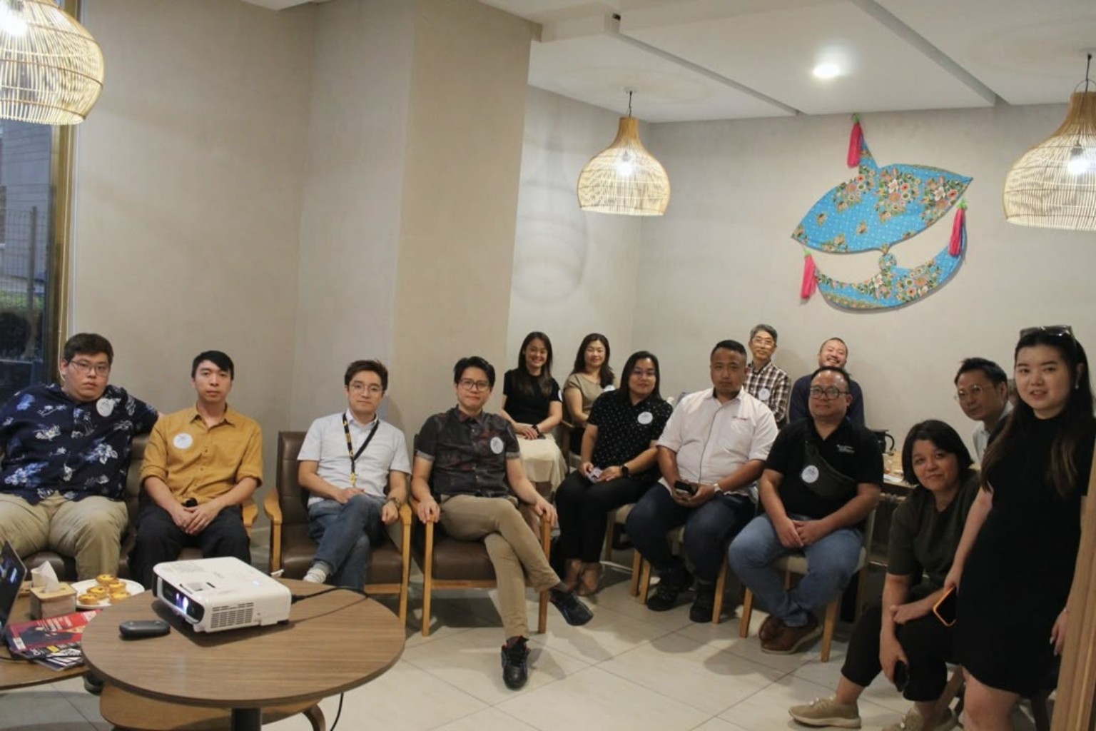 Business owners gathered for a café networking event